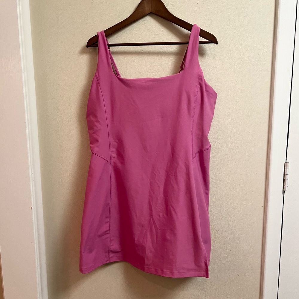 YPB sculptLUX Mini Dress W/ Shorts Athletic Pink XL Pockets Padded Abercrombie